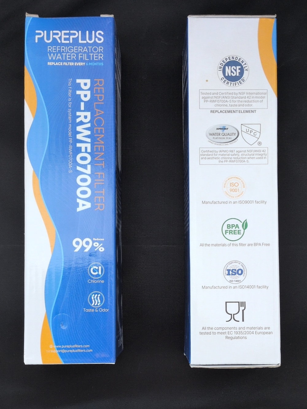 PurePlus PP-RWF0700A Refrigerator Water Filters (2) - Blue/White